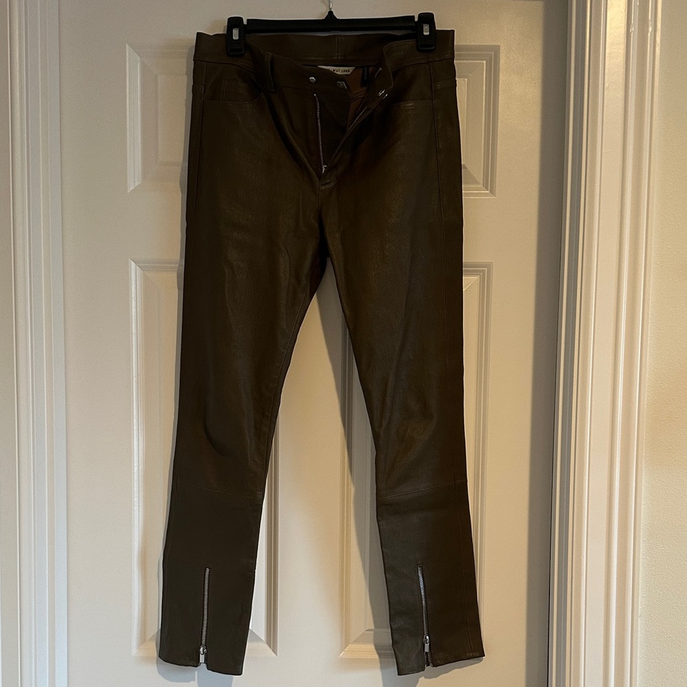 Helmut Lang Brown Leather Pants